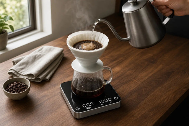 Bilancia da caffè con timer: prepara in base al peso, non all’intuito