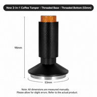 Yozcoffee Pressino e distributore WDT 2 in 1 per espresso 53 mm in acciaio inox, nero - miniatura 5