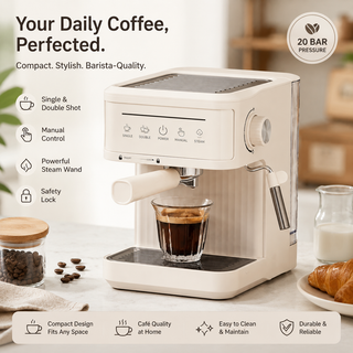 Yozcoffee Macchina per espresso 20 bar con lancia vapore e serbatoio da 1,8 L — vista alternativa
