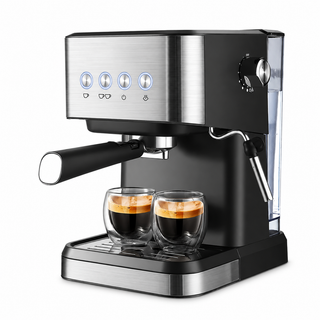 Yozcoffee Macchina per espresso 20 bar da 1,5 L in acciaio inox, nera — foto del prodotto