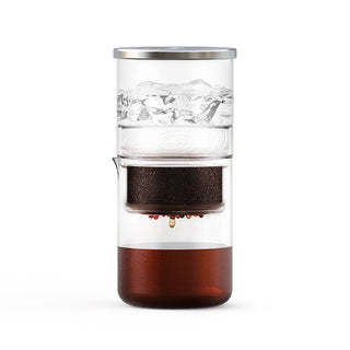Yozcoffee Caffettiera cold brew a goccia di ghiaccio 300 ml in vetro trasparente — foto del prodotto