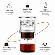 Yozcoffee Caffettiera cold brew a goccia di ghiaccio 300 ml in vetro trasparente - miniatura 4