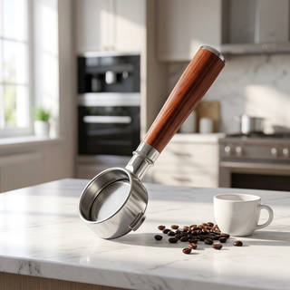 Yozcoffee Portafiltro Breville senza fondo 54 mm con manico in noce per serie 8 — vista alternativa