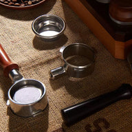 Yozcoffee Portafiltro Breville senza fondo 54 mm con manico in noce per serie 8 - miniatura 3