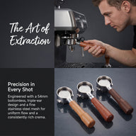 Yozcoffee Portafiltro Breville senza fondo 54 mm con manico in noce per serie 8 - miniatura 4
