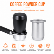 Yozcoffee Bicchiere dosatore Breville per espresso 54 mm in alluminio, nero/argento - miniatura 2