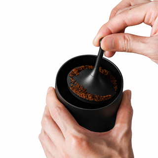Yozcoffee Bicchiere dosatore per espresso 58 mm in lega di alluminio, nero/argento — vista alternativa
