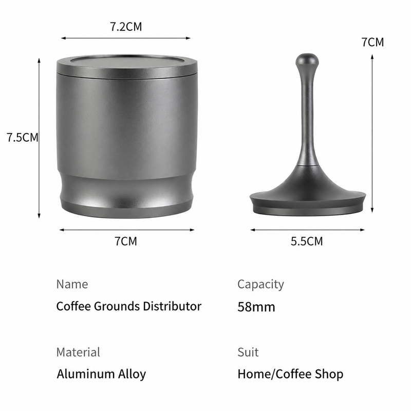 Yozcoffee Bicchiere dosatore per espresso 58 mm in lega di alluminio, nero/argento - immagine del prodotto