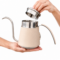 Yozcoffee Bollitore a collo d'oca per pour-over 600/700 ml in acciaio inox 304 rivestito in pelle - miniatura 1