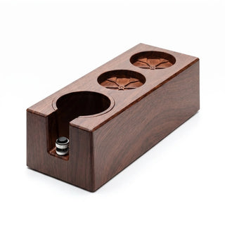Supporto organizer Yozcoffee per tamper 51–58 mm in ABS effetto legno — foto del prodotto