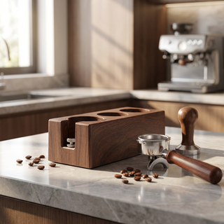 Yozcoffee Supporto organizer per pressino espresso 51-58 mm in ABS effetto legno — vista alternativa