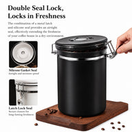 Yozcoffee Contenitore ermetico per caffè 1,5-2,8 L in acciaio inox 304 con valvola unidirezionale - miniatura 3