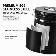 Yozcoffee Contenitore ermetico per caffè 1,5-2,8 L in acciaio inox 304 con valvola unidirezionale - miniatura 5