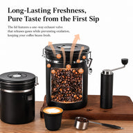 Yozcoffee Contenitore ermetico per caffè 1,5-2,8 L in acciaio inox 304 con valvola unidirezionale - miniatura 7