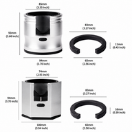 Yozcoffee Supporto regolabile per pressatura espresso in alluminio, argento/grigio - miniatura 6