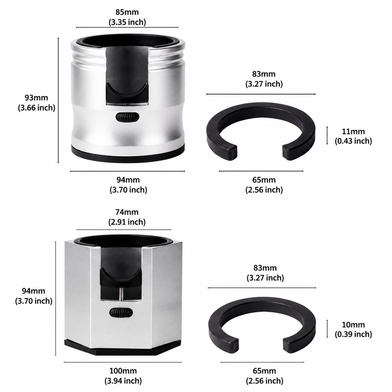 Yozcoffee Supporto regolabile per pressatura espresso in alluminio, argento/grigio - immagine del prodotto