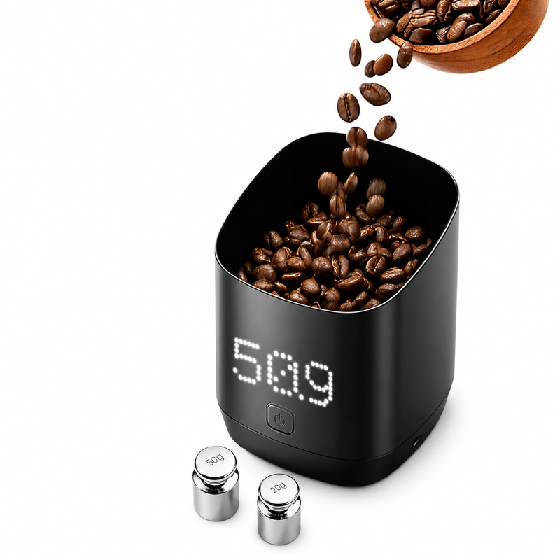 Yozcoffee Tazza-bilancia ricaricabile per chicchi di caffè, precisione 0,01 g - immagine del prodotto