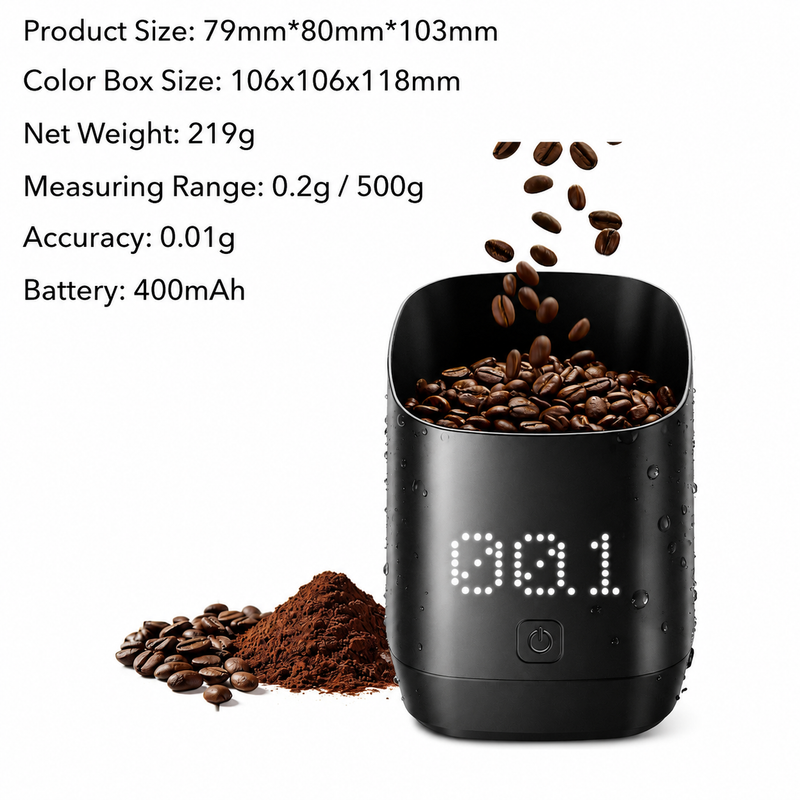 Yozcoffee Tazza-bilancia ricaricabile per chicchi di caffè, precisione 0,01 g - immagine del prodotto