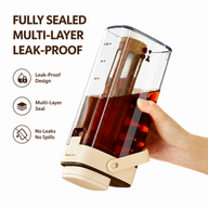 Yozcoffee Caraffa per cold brew 1000 ml con filtro senza BPA, albicocca/bianca - miniatura 6