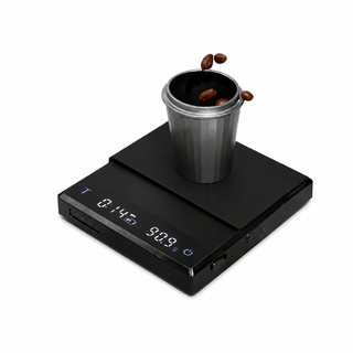 Yozcoffee Bilancia per caffè con timer 2 kg, digitale e ricaricabile, nera/bianca — vista alternativa