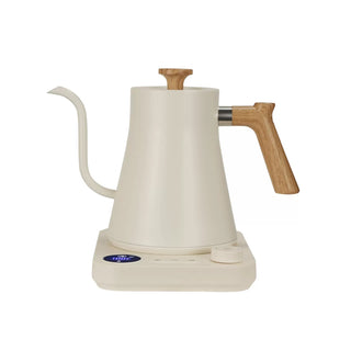Yozcoffee Bollitore elettrico a collo d'oca 0,9 L in acciaio inox 304 con controllo temperatura, nero/bianco — foto del prodotto