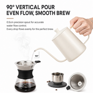 Yozcoffee Bollitore a collo d'oca per pour-over 350 ml in acciaio inox, beccuccio 5 mm - miniatura 5