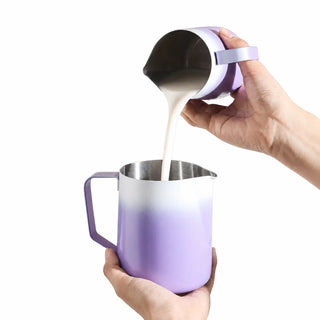 Yozcoffee Lattiera per latte art 350/600 ml in acciaio inox 304 sfumato — foto del prodotto