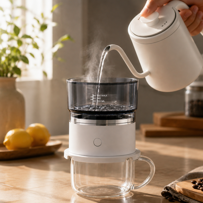 Yozcoffee Caffettiera pour-over portatile in Tritan e acciaio inox 304 - immagine del prodotto