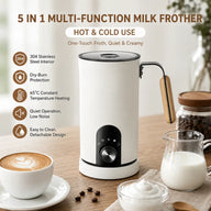 Yozcoffee automatic milk frother with hot and cold foam features
