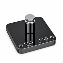 Bilancia da caffè Yozcoffee con timer, 2 kg/0,1 g, alluminio, USB-C, nera