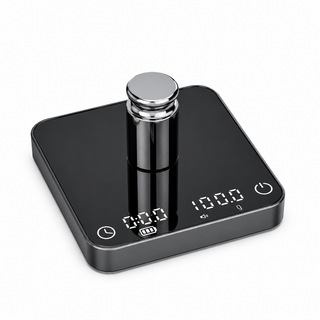 Yozcoffee Bilancia per caffè con timer 2 kg/0,1 g in alluminio USB-C, nera — foto del prodotto