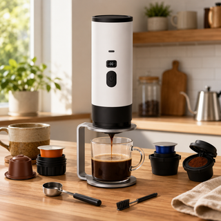 Yozcoffee Macchina portatile per espresso, per capsule o caffè macinato — vista alternativa