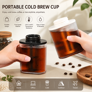 Yozcoffee Tazza portatile per cold brew 300 ml con filtro integrato — vista alternativa
