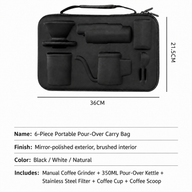 Yozcoffee Set pour-over portatile da 6 pezzi con macinacaffè manuale e custodia - miniatura 7