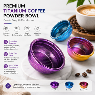 Yozcoffee Bicchiere dosatore per espresso in titanio puro iridescente — vista alternativa