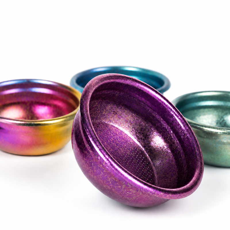 Espresso Dosing Cup Pure Titanium Powder Bowl Iridescent: aurora purple group
