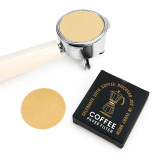 Yozcoffee Filtri di carta per moka 53-58 mm in pasta di legno, confezione da 100 — foto del prodotto