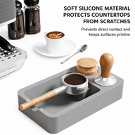 Yozcoffee Tappetino in silicone per pressino espresso, nero/grigio - miniatura 6