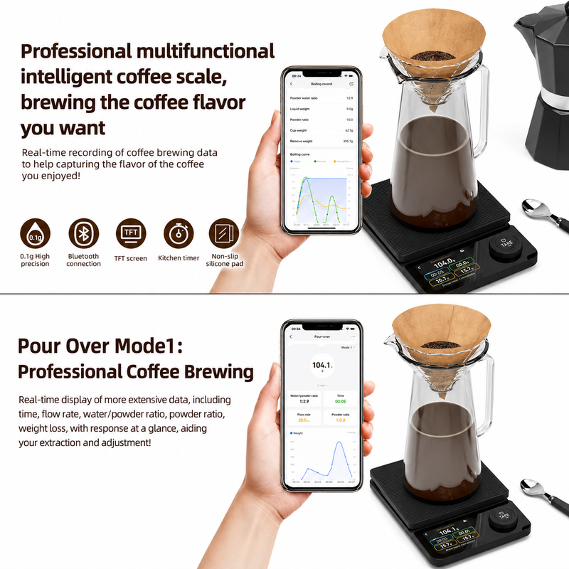 Yozcoffee Bilancia smart Bluetooth per caffè 5 kg/0,1 g - immagine del prodotto