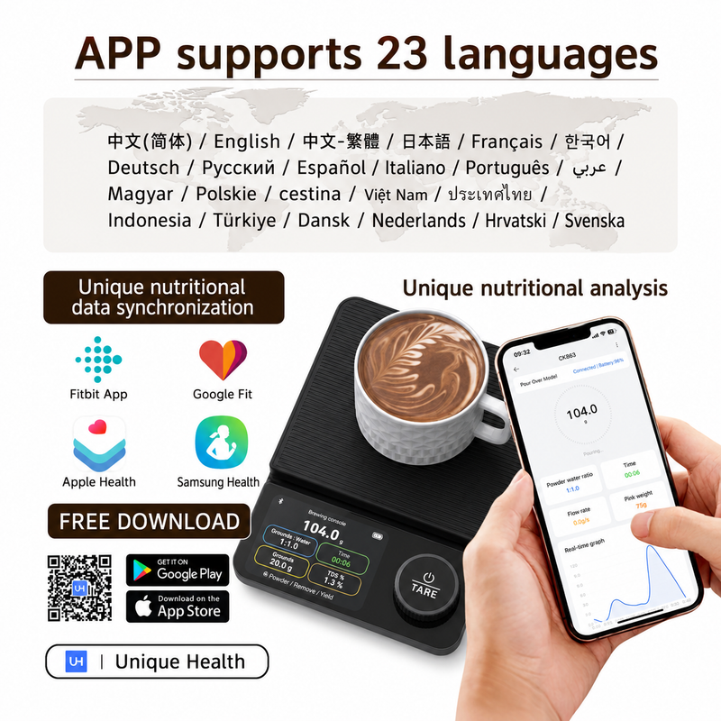 Yozcoffee Bilancia smart Bluetooth per caffè 5 kg/0,1 g - immagine del prodotto
