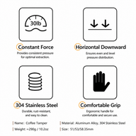 Yozcoffee Pressino a molla e distributore WDT 51/53/58,35 mm in acciaio inox - miniatura 2