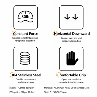 Yozcoffee Pressino a molla e distributore WDT 51/53/58,35 mm in acciaio inox — vista alternativa