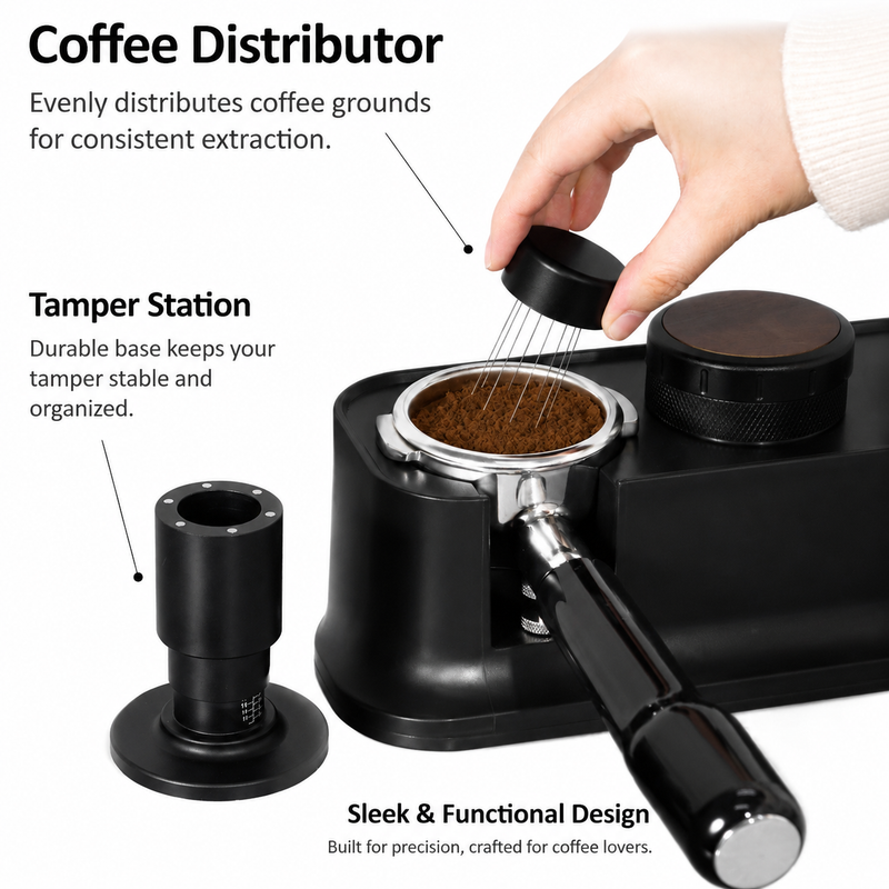 Yozcoffee Pressino a molla e distributore WDT 51/53/58,35 mm in acciaio inox - immagine del prodotto
