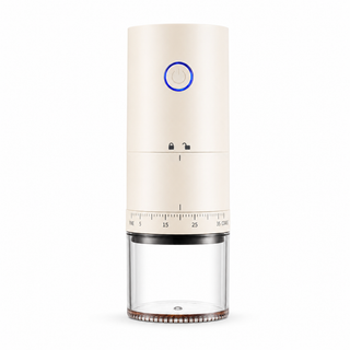 Yozcoffee Macinacaffè elettrico USB-C a 38 regolazioni con macine in ceramica e contenitore da 25 g, nero/crema — foto del prodotto