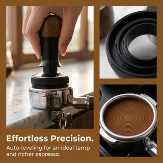 Yozcoffee Pressino a forza costante per espresso 51/53/58 mm in legno di noce — vista alternativa