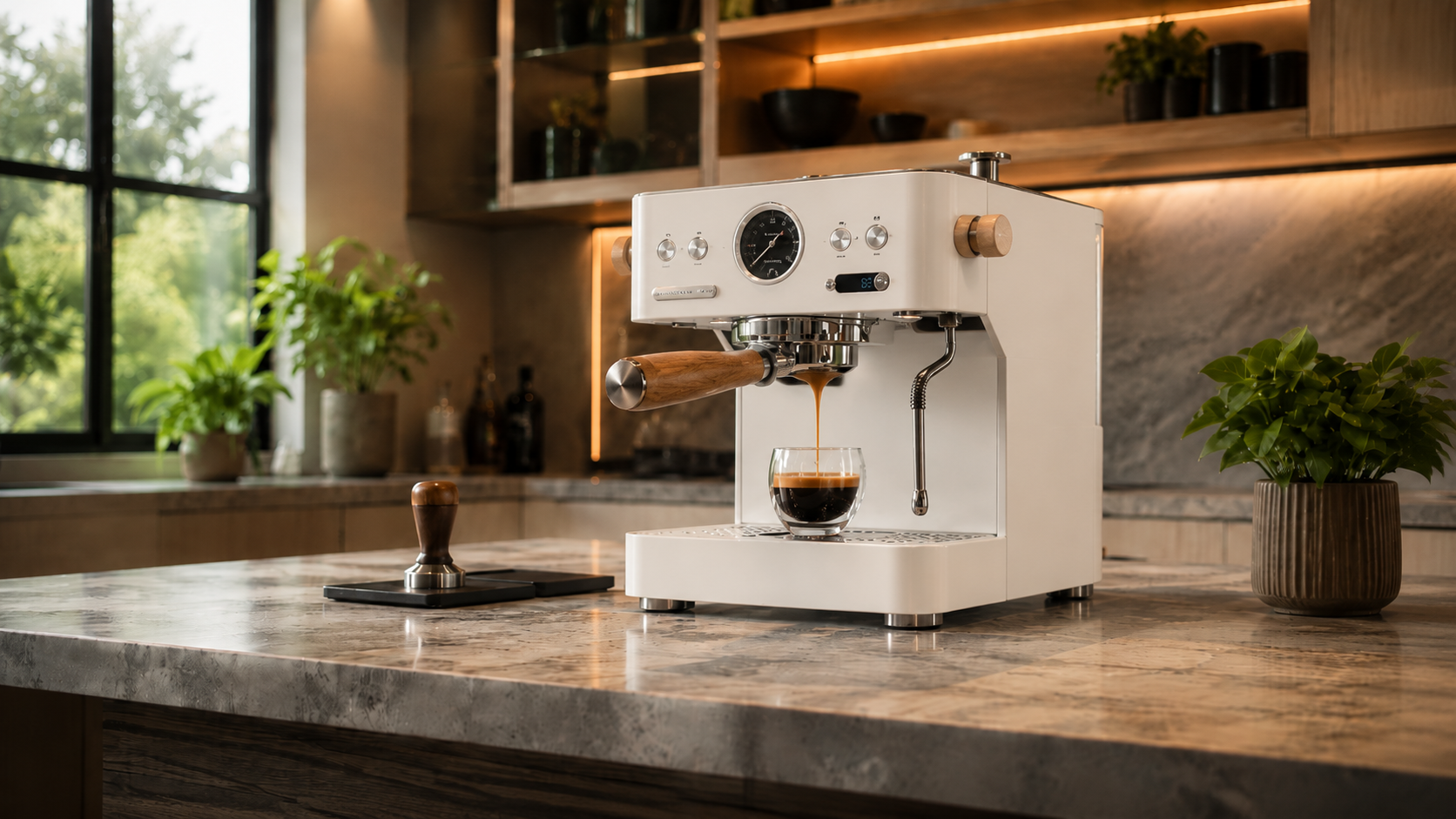 Angolo caffè Yozcoffee con macchina per espresso e pour-over